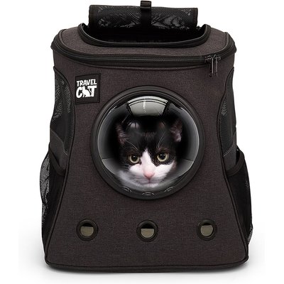 Travel Cat Travel Cat Fat Cat Airline Approved Bubble Backpack Cat Carrier, Charcoal