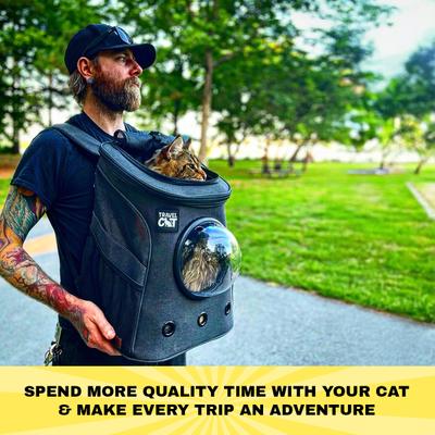 Show full view: Travel Cat Fat Cat Airline Approved Bubble Backpack Cat Carrier, Charcoal slide 2 of 12