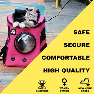 Travel Cat Fat Cat Airline Approved Bubble Backpack Cat Carrier, Deep Rose Pink