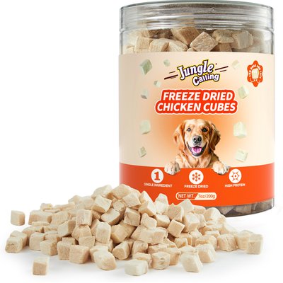 Jungle Calling Jungle Calling Single Ingredient Chicken Grain-Free Freeze-Dried Dog & Cat Treats, 7-oz bottle