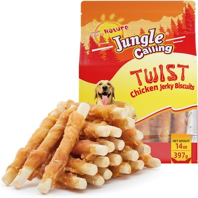 Jungle Calling Jungle Calling Chicken Wrapped Biscuits Rawhide-Free Dog Treats, 14-oz bag