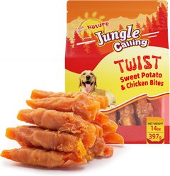 Jungle Calling Skinless Chicken Gluten-Free & Grain-Free Wrapped Sweet Potato Chewy Dog Treats, 14-oz bag