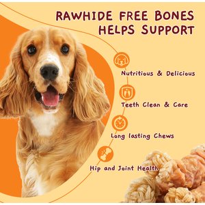 Jungle Calling Chicken Wrapped Knotted Beef Tendon Bones Dog Chew, 10.6-oz bag, 6 count