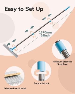Show full view: Fido Fave Dual-Sided Pet Hair Removal Carpet Rake with Extended Silicone & Metal Edge slide 7 of 9