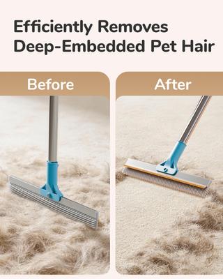 Show full view: Fido Fave Dual-Sided Pet Hair Removal Carpet Rake with Extended Silicone & Metal Edge slide 6 of 9