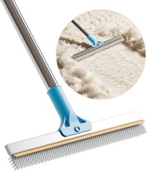 Fido Fave Dual-Sided Pet Hair Removal Carpet Rake with Extended Silicone & Metal Edge