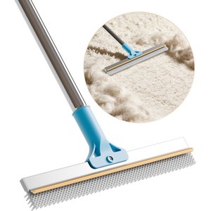FIDO FAVE Dual-Sided Pet Hair Removal Carpet Rake with Extended
