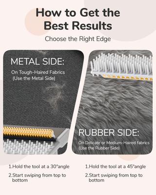 Show full view: Fido Fave Dual-Sided Pet Hair Removal Carpet Rake with Extended Silicone & Metal Edge slide 5 of 9
