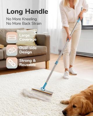 Show full view: Fido Fave Dual-Sided Pet Hair Removal Carpet Rake with Extended Silicone & Metal Edge slide 3 of 9