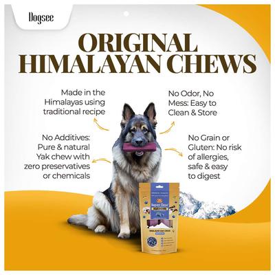 DOGSEE Blueberry Flavor Himalayan Yak Cheese Dental Dog Chews, 1-lb bag ...