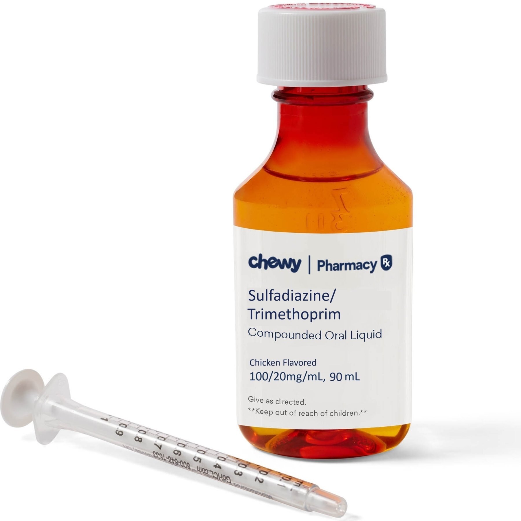 Sulfadiazine/Trimethoprim Compounded Chicken Oral Oil Suspension, 100/20mg/mL, 90 mL for Veterinary use