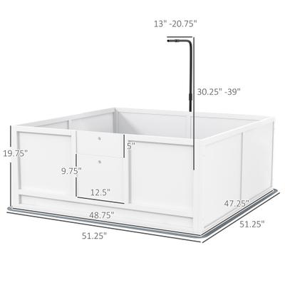 Show full view: PawHut Pig Rail Adjustable Height Door Dog Playpen with Pad, for Small, White, 48.75 x 47.25 x 19.75-in, 5 count slide 3 of 9