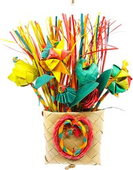 Planet Pleasures Floral Bouquet Exercise Parrot Toy, Multicolor, Small