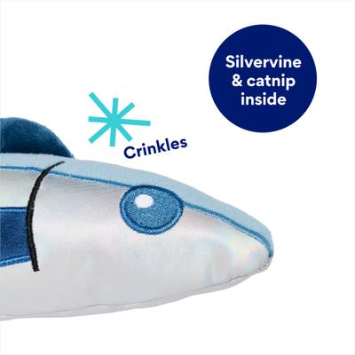 Show full view: Frisco Sardine Jumbo Plush Kicker Cat Toy with Silvervine & Catnip slide 4 of 6