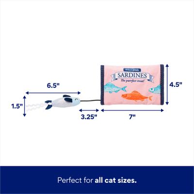 Show full view: Frisco Sardine Plush Interactive Kicker with Teaser Cat Toy with Silvervine & Catnip slide 3 of 6