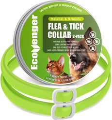 EcoVenger Flea & Tick Collar for Dogs & Cats, 2 count, Green