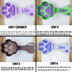 KibbleScoop Personalized Paw Shaped Dog Food Scoop, Black, 1/4 cup slide 2 of 5