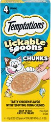 Temptations Lickable Spoons Chicken Flavor with Tuna Chunks Lickable Cat Treats, 4 count