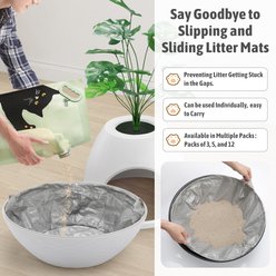 Coziwow Foldable Cat Litter Box Liners, Gray, Medium: 18.8 x 5.7-in, 12 count slide 2 of 6