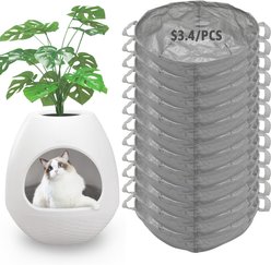 Coziwow Foldable Cat Litter Box Liners, Gray, Medium: 18.8 x 5.7-in, 12 count