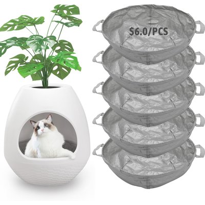 Coziwow Coziwow Foldable Cat Litter Box Liners, Gray, Medium: 18.8 x 5.7-in, 5 count