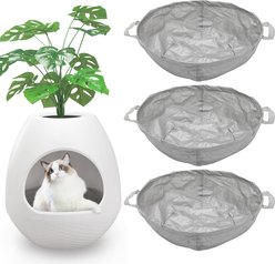 Coziwow Foldable Cat Litter Box Liners, Gray, Medium: 18.8 x 5.7-in, 3 count