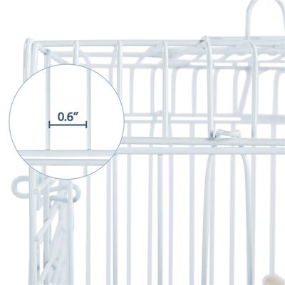 Show full view: Yaheetech Travel Bird Cage with Open Play Top, White, Small slide 6 of 6