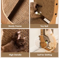 EHEYCIGA Cardboard L Shaped Vertical Cat Scratching Board with Ball Cat Toy, Brown, 16.6 x 11.2 x 26.8-in slide 2 of 9