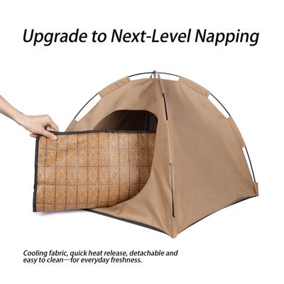 Show full view: Gapzer Teepee Bed Tent CaveFoldable Portable Cat House, 16 x 16 x 15-in, Brown slide 3 of 7