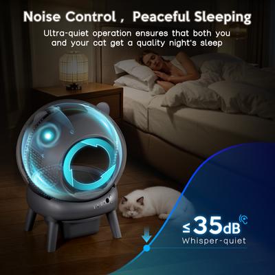 Show full view: Vivirata Automatic Self Cleaning Multi Cat Litter Box with App Control, Odor, Noise Control, Dual Safety Sensors & 2 Roll Garbage Bags, Gray, 15-lb box slide 6 of 7