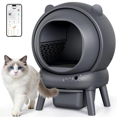 Show full view: Vivirata Automatic Self Cleaning Multi Cat Litter Box with App Control, Odor, Noise Control, Dual Safety Sensors & 2 Roll Garbage Bags, Gray, 15-lb box slide 1 of 7