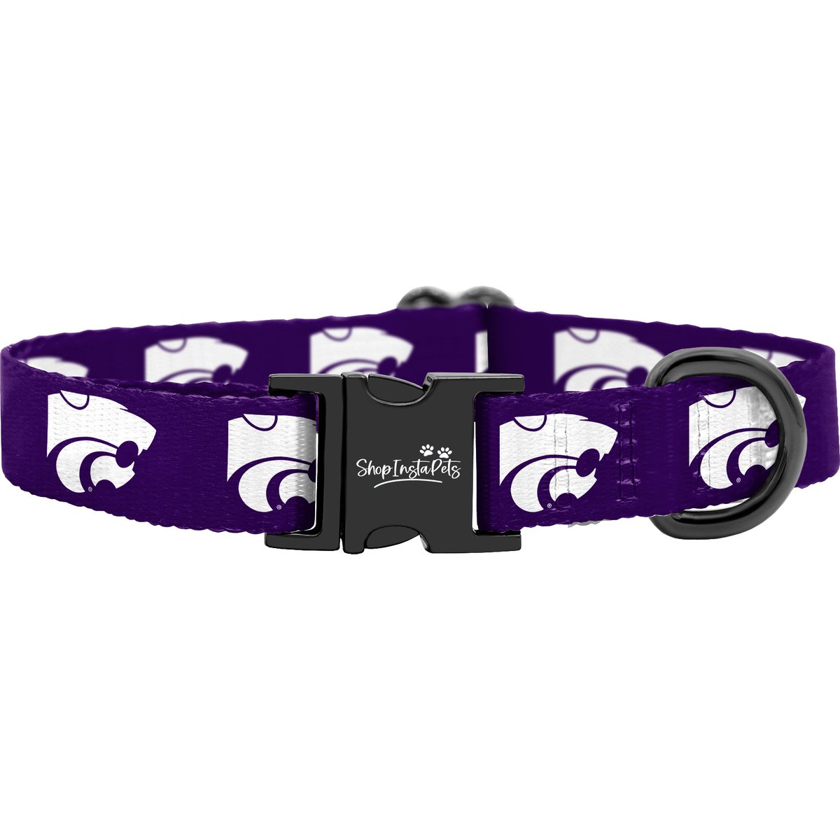 ShopInstaPets NCAA Polyester Standard Dog Collar, Small: 11 to 16-in neck, 1/2-in wide, Kansas State