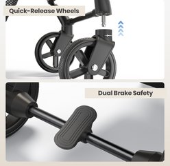 Happy & Polly Luxury Foldable Stroller with Shock-Absorbing Wheels for Small Dogs & Cats slide 2 of 9