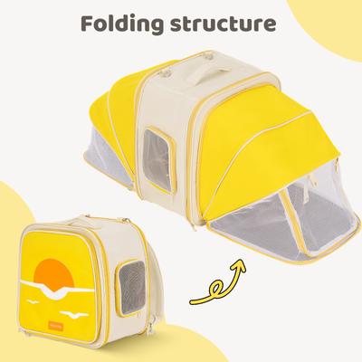 Show full view: Happy & Polly Deluxe Expandable Carrier Backpack with Dual Mesh Pop-Out Sides for Small Dogs & Cats slide 5 of 9