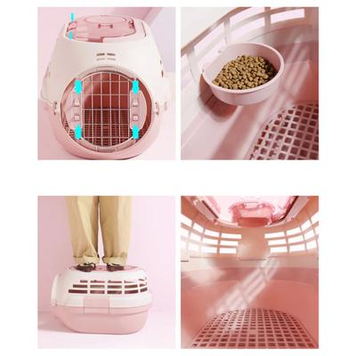 Show full view: Happy & Polly Kennel-Style Carrier Bag with Ventilated Rigid Frame for Small Dogs & Cats, Pink slide 8 of 9