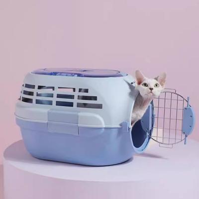 Show full view: Happy & Polly Kennel-Style Carrier Bag with Ventilated Rigid Frame for Small Dogs & Cats, Blue slide 5 of 9