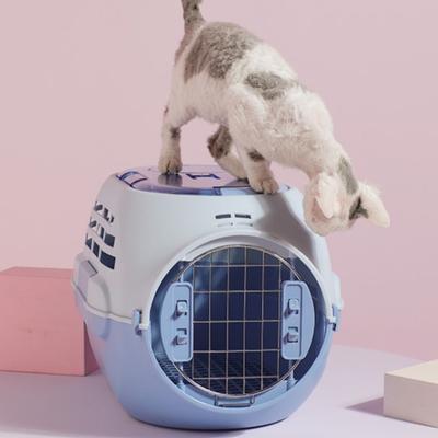 Show full view: Happy & Polly Kennel-Style Carrier Bag with Ventilated Rigid Frame for Small Dogs & Cats, Blue slide 3 of 9