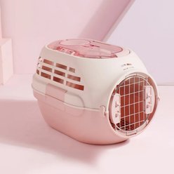 Happy & Polly Kennel-Style Carrier Bag with Ventilated Rigid Frame for Small Dogs & Cats, Pink