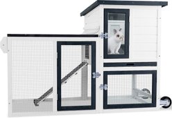 FunXplore Outdoor Bunny Hutch with Chew-Proof Aluminum Frame & Wheels, White, 48 x 23.2 x 34.3-in slide 2 of 8
