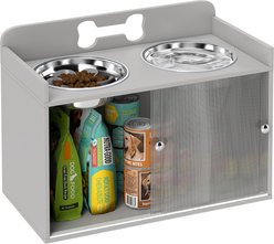PawHut Stainless Steel Elevated Slow Feeder Dog Bowls & Stand, Gray, 2-cup slide 1 of 9