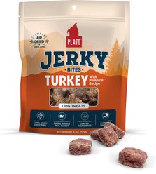Plato Turkey with Pumpkin Grain-Free Jerky Dog Bites, 6-oz bag