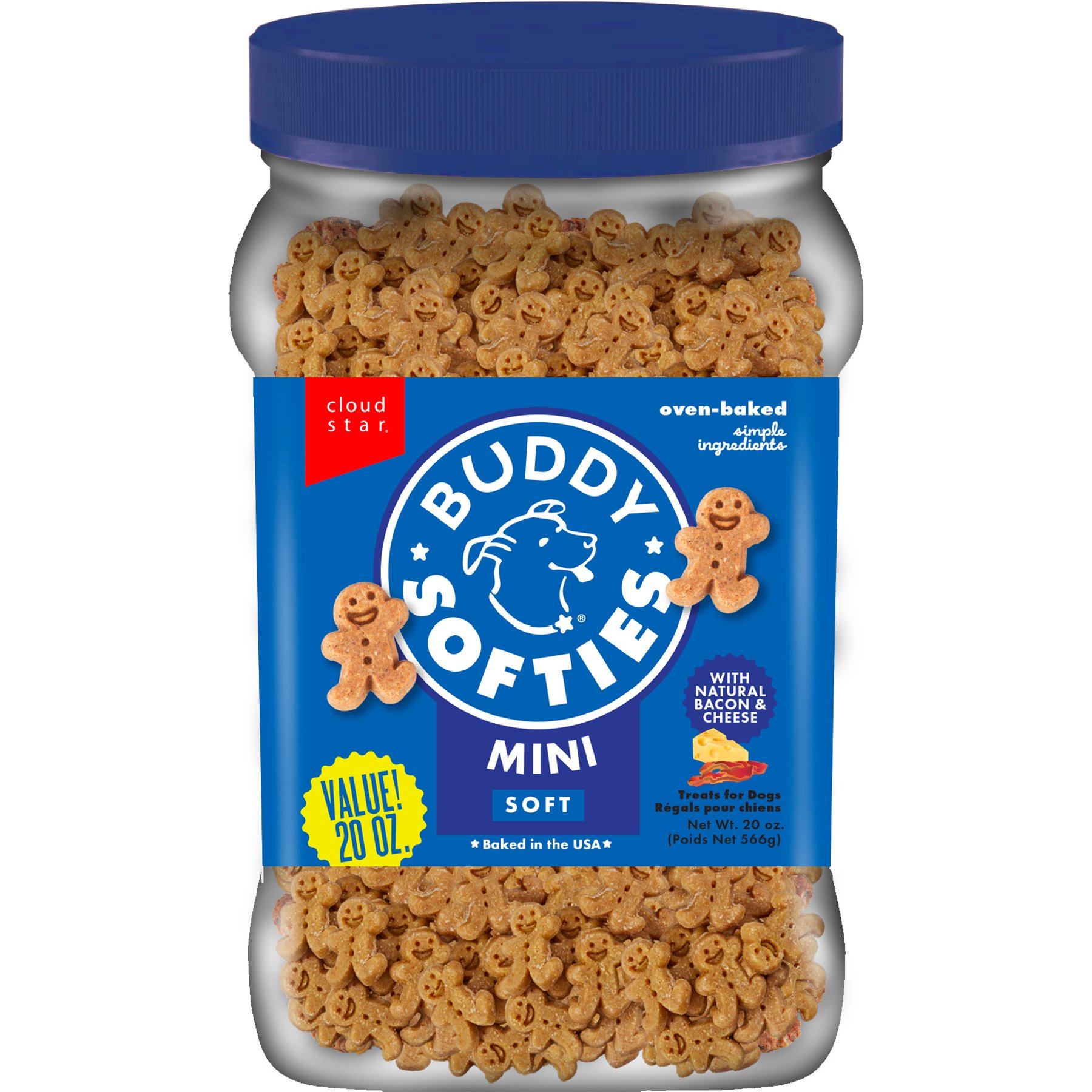 Buddy Biscuits Softies with Bacon & Cheese Soft & Chewy Dog Treats, 20-oz jar