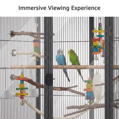 Show full view: Unipaws Rolling Bird Cage with See-Through Doors, Deep Grey, 65-in slide 2 of 8