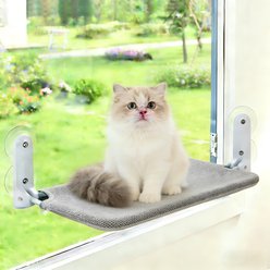 Gapzer Sturdy Metal Frame Window Perch Hammock Cat Bed, 23.5 x 11.8 x 8.2-in, Beige slide 2 of 9