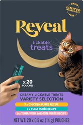 Reveal Natural Puree Variety Selection Lickable Cat Treat, 0.5-oz pouch, 20 count