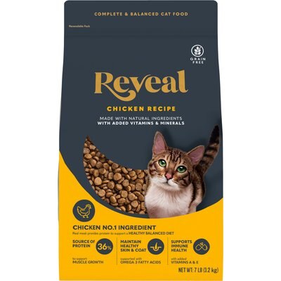 Reveal Reveal Natural Complete & Balanced Grain-Free Chicken Recipe Dry Cat Food, 7-lb bag