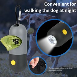 Pet Fit For Life Leash Attachment Dog Poop Bag Dispenser with Flashlight & Bags, Medium, 2 count slide 2 of 6