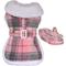 Show in main carousel: Doggie Design Sherpa-Lined Dog Jacket, Pink & White Plaid, Small slide 1 of 4