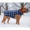 Show in main carousel: Doggie Design Reversible Fleece Lined Puffer Dog Jacket, Blue Plaid, Medium slide 3 of 5