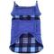 Show in main carousel: Doggie Design Reversible Fleece Lined Puffer Dog Jacket, Blue Plaid, Medium slide 2 of 5